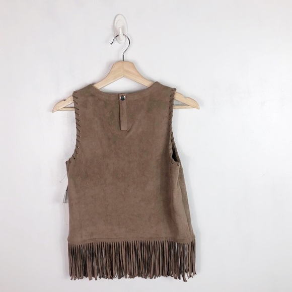 NWT 1. State Faux Suede Fringe Bottom Tank Top - Picture 5 of 8